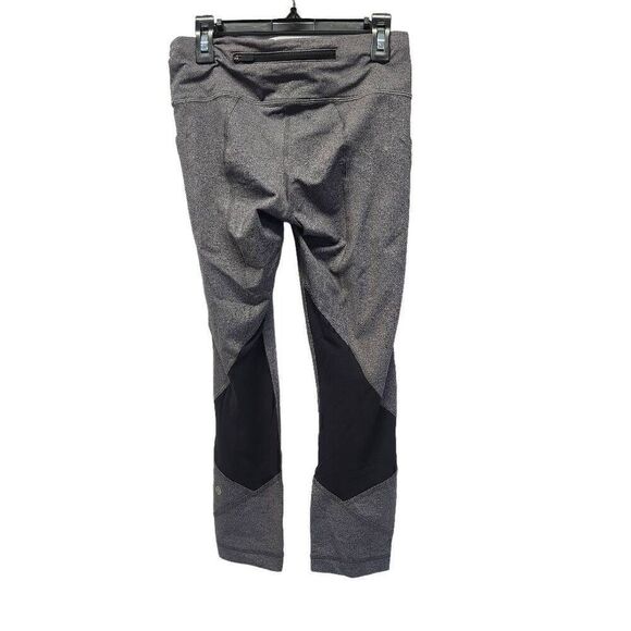 LULULEMON Pace Rival Crop 22” Heathered Black/Black Size 4 D12 - Picture 3 of 13
